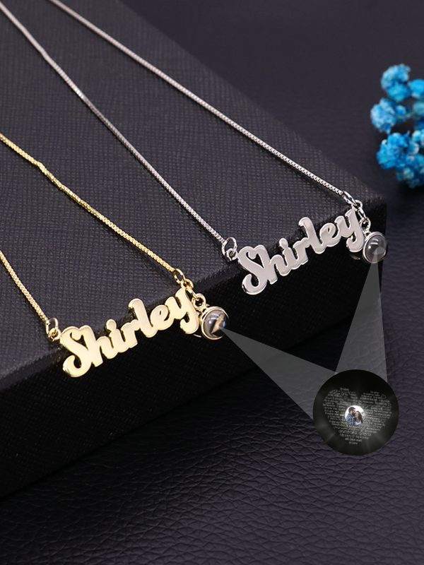 UnusualStandout #158 Personalized Photo Projection Name Necklace