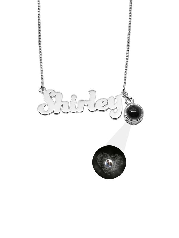 UnusualStandout #158 Personalized Photo Projection Name Necklace