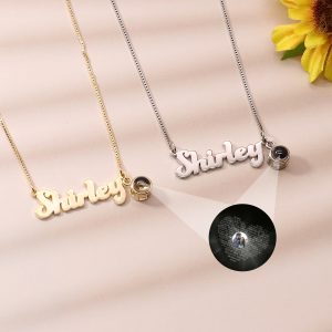 UnusualStandout #158 Personalized Photo Projection Name Necklace