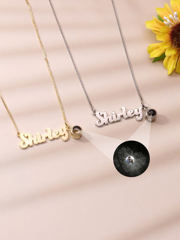 UnusualStandout #158 Personalized Photo Projection Name Necklace