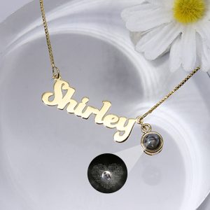 UnusualStandout #158 Personalized Photo Projection Name Necklace