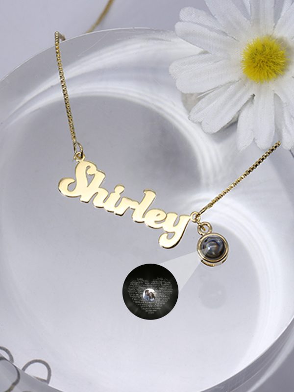 UnusualStandout #158 Personalized Photo Projection Name Necklace