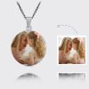 UnusualStandout #16 Personalized Photo Round-Shaped Necklace - Titanium Steel