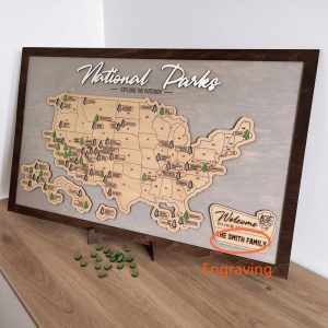 UnusualStandout #160 Custom National Parks Travel Map