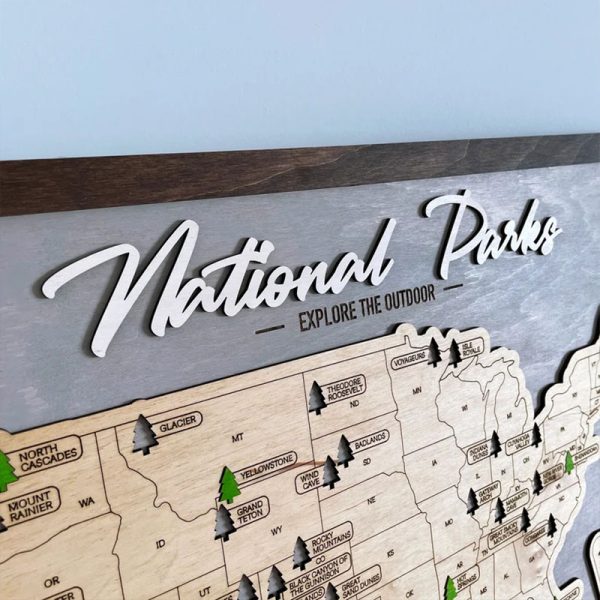 UnusualStandout #160 Custom National Parks Travel Map