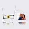 UnusualStandout #161 Personalized Photo Projection Necklace - Sunflower & Green Leaf