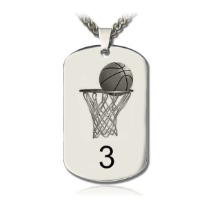 UnusualStandout #163 Personalized Basketball Dog Tag Necklace