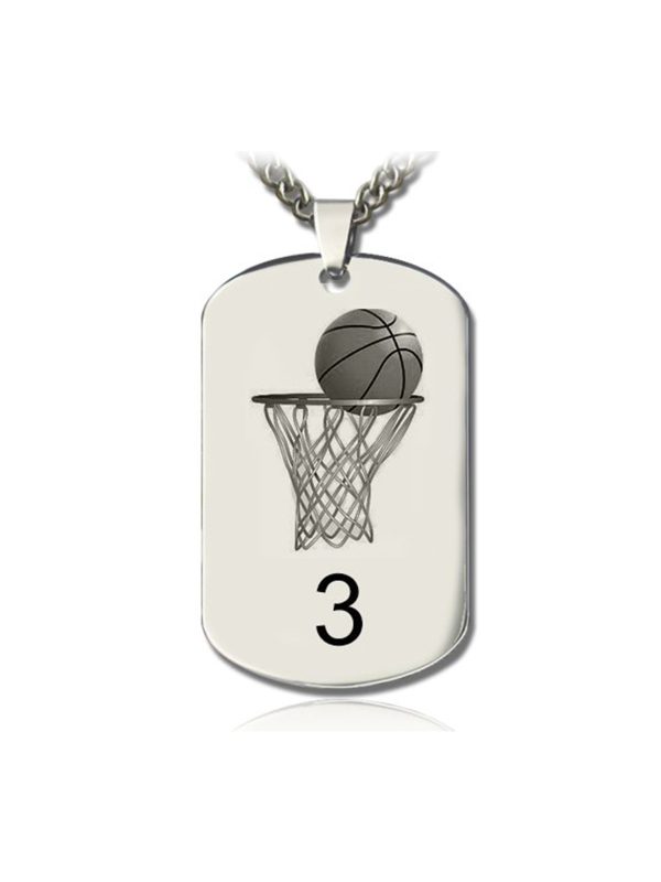 UnusualStandout #163 Personalized Basketball Dog Tag Necklace