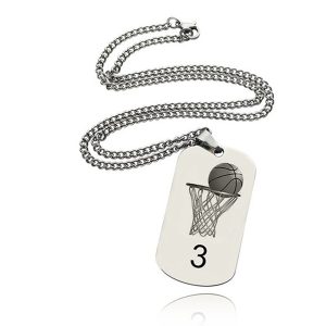 UnusualStandout #163 Personalized Basketball Dog Tag Necklace