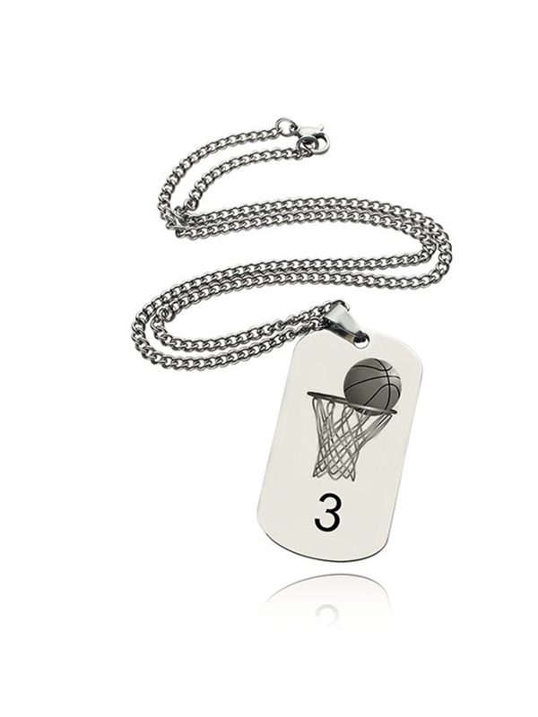 UnusualStandout #163 Personalized Basketball Dog Tag Necklace