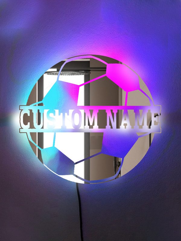 UnusualStandout #163 Personalized Football Led Mirror Light