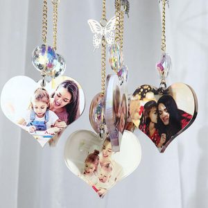 UnusualStandout #164 Personalized Heart Photo Butterfly Charm