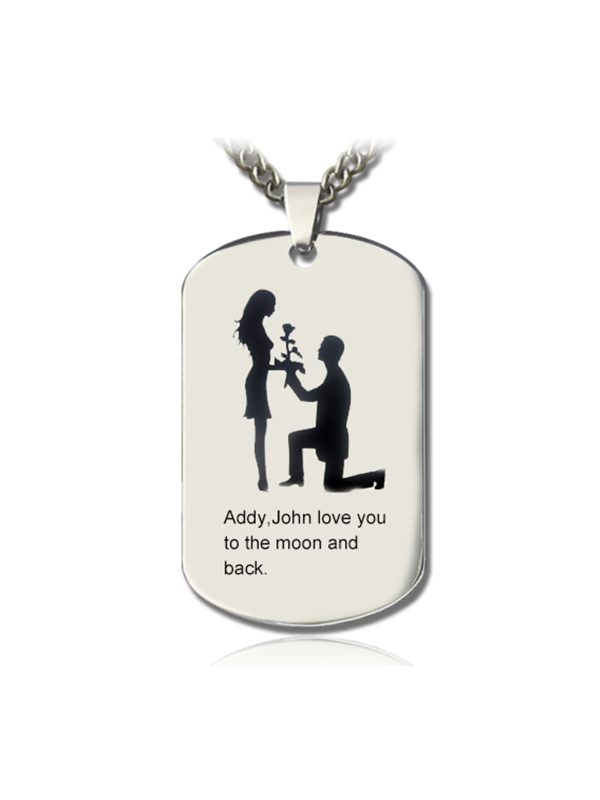 UnusualStandout #164 Personalized Marriage Proposal Dog Tag Necklace