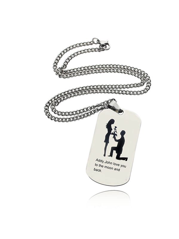 UnusualStandout #164 Personalized Marriage Proposal Dog Tag Necklace