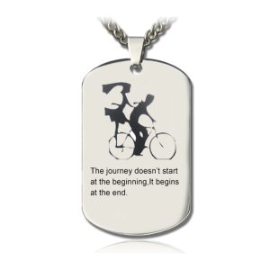 UnusualStandout #165 Personalized Couple Bicycle Dog Tag Necklace