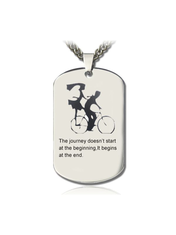 UnusualStandout #165 Personalized Couple Bicycle Dog Tag Necklace