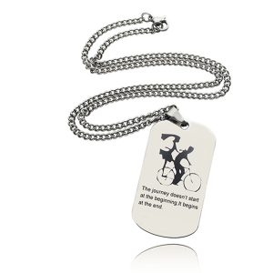 UnusualStandout #165 Personalized Couple Bicycle Dog Tag Necklace