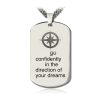 UnusualStandout #168 Personalized Compass Man's Dog Tag Necklace