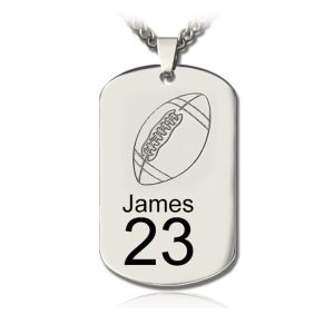 UnusualStandout #169 Personalized Dog Tag Rugby Necklace