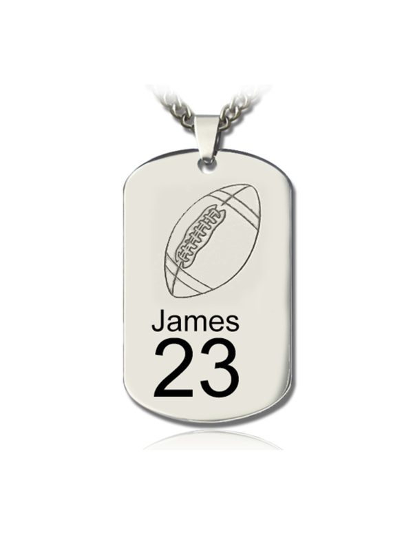 UnusualStandout #169 Personalized Dog Tag Rugby Necklace