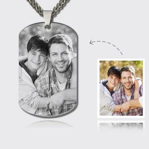 UnusualStandout #17 Personalized Photo Dog Tag Necklace Titanium Steel