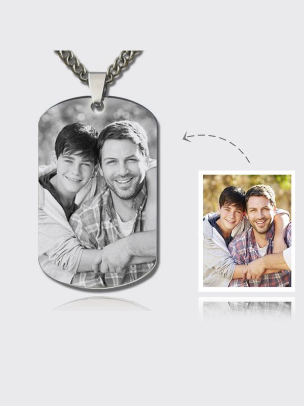 UnusualStandout #17 Personalized Photo Dog Tag Necklace Titanium Steel