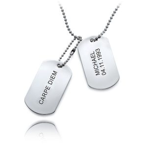 UnusualStandout #170 Personalized Engraved Dog Tags Photo Necklace