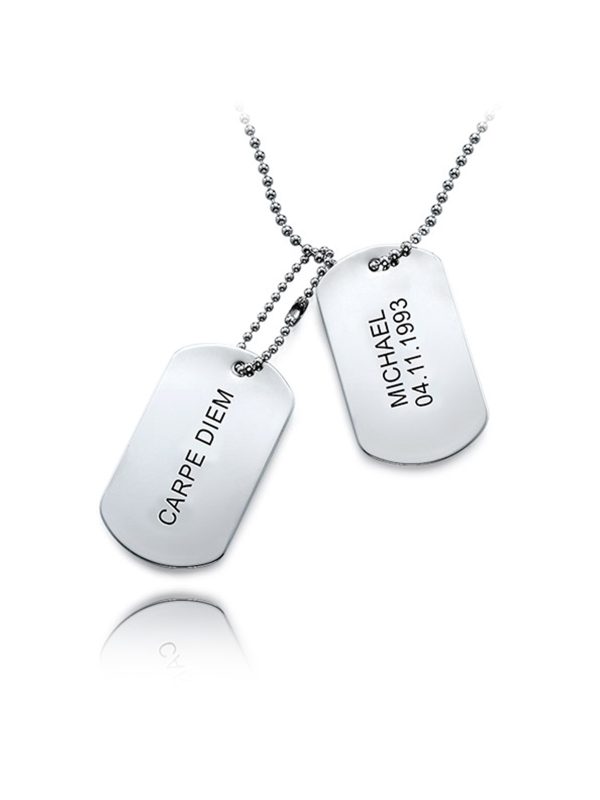 UnusualStandout #170 Personalized Engraved Dog Tags Photo Necklace