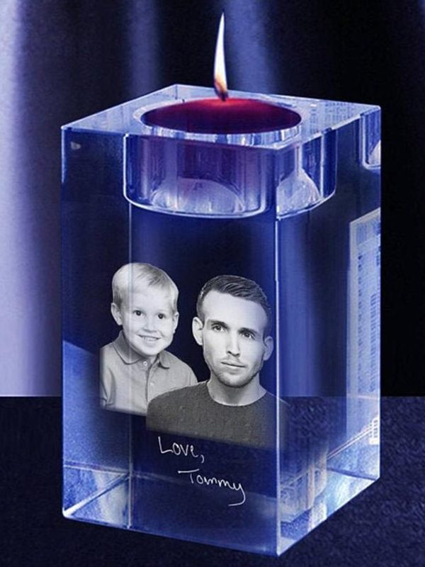 UnusualStandout #174 3D Photo Crystal Candle Holder