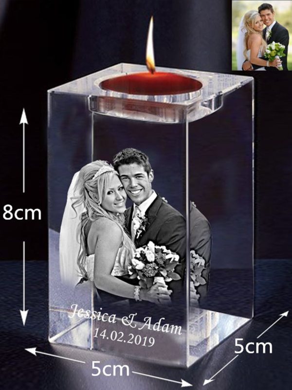 UnusualStandout #174 3D Photo Crystal Candle Holder