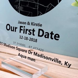 UnusualStandout #176 Personalized First Date Plaque with Picture Anniversary Gift