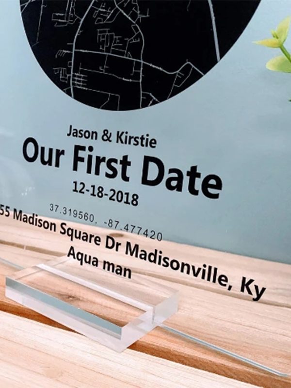 UnusualStandout #176 Personalized First Date Plaque with Picture Anniversary Gift