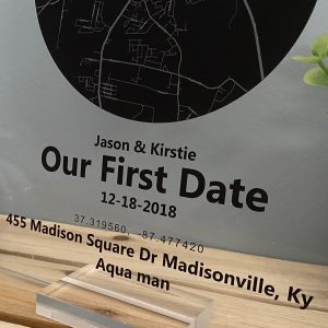 UnusualStandout #176 Personalized First Date Plaque with Picture Anniversary Gift