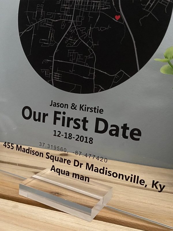 UnusualStandout #176 Personalized First Date Plaque with Picture Anniversary Gift