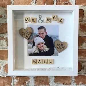 UnusualStandout #178 Mr and Mrs Personalised Wedding Scrabble Photo Frame