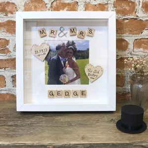 UnusualStandout #178 Mr and Mrs Personalised Wedding Scrabble Photo Frame