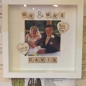 UnusualStandout #178 Mr and Mrs Personalised Wedding Scrabble Photo Frame