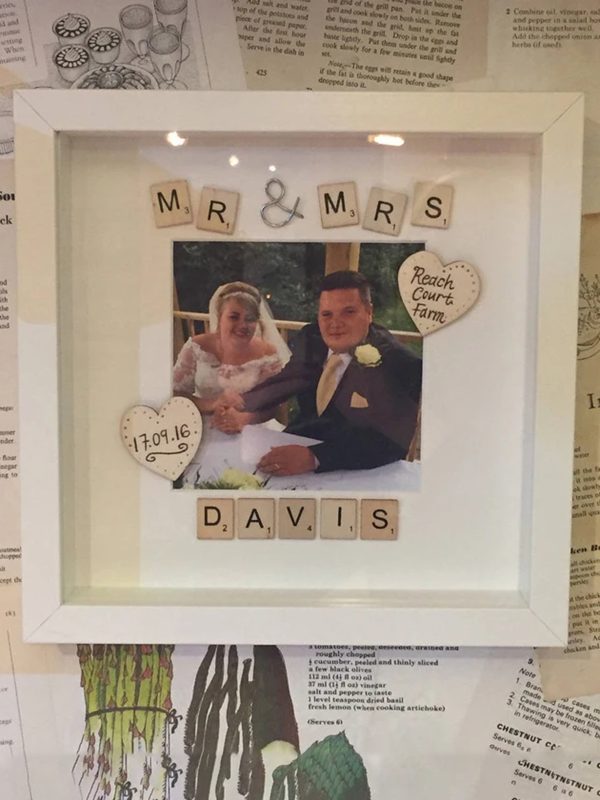 UnusualStandout #178 Mr and Mrs Personalised Wedding Scrabble Photo Frame