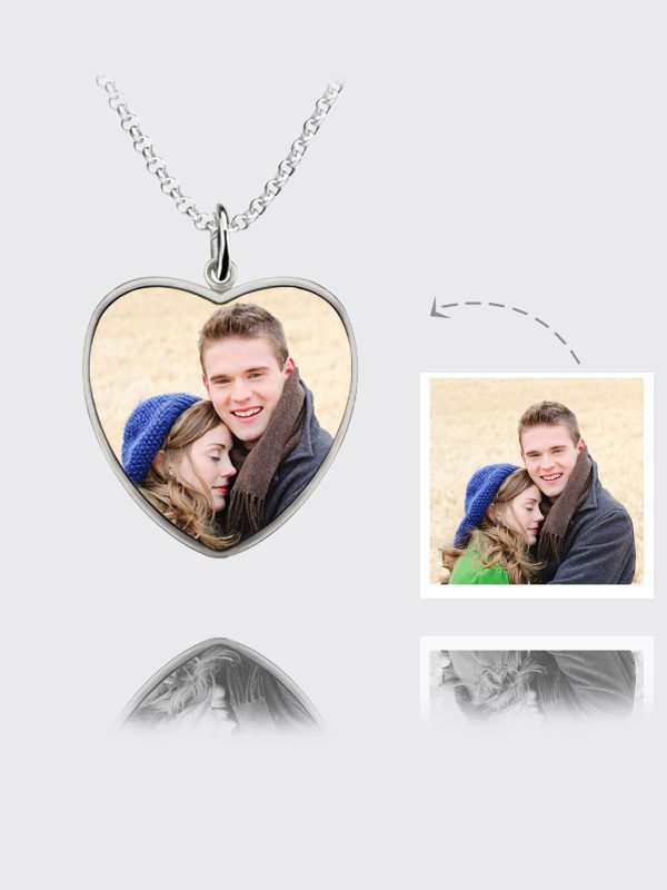 UnusualStandout #18 Personalized Color Photo Heart Necklace