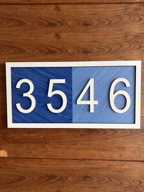 UnusualStandout #187 Personalized Wooden Address Number Plate