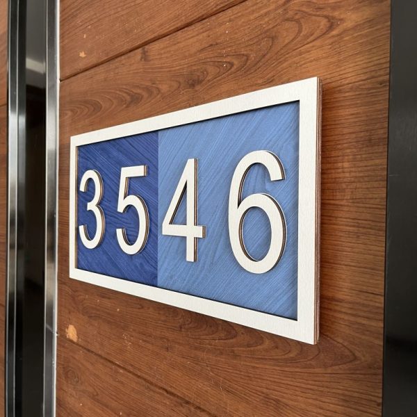 UnusualStandout #187 Personalized Wooden Address Number Plate