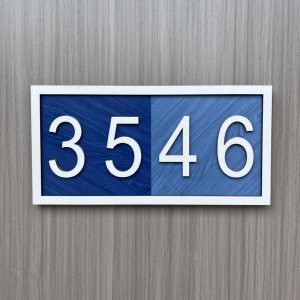 UnusualStandout #187 Personalized Wooden Address Number Plate