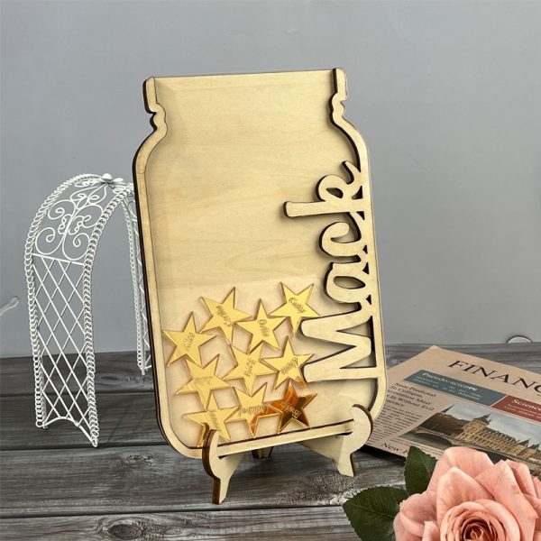 UnusualStandout #194 Personalized Wood Name Star Pieces Jar Box