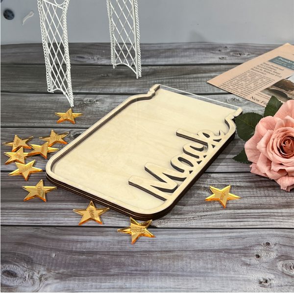 UnusualStandout #194 Personalized Wood Name Star Pieces Jar Box