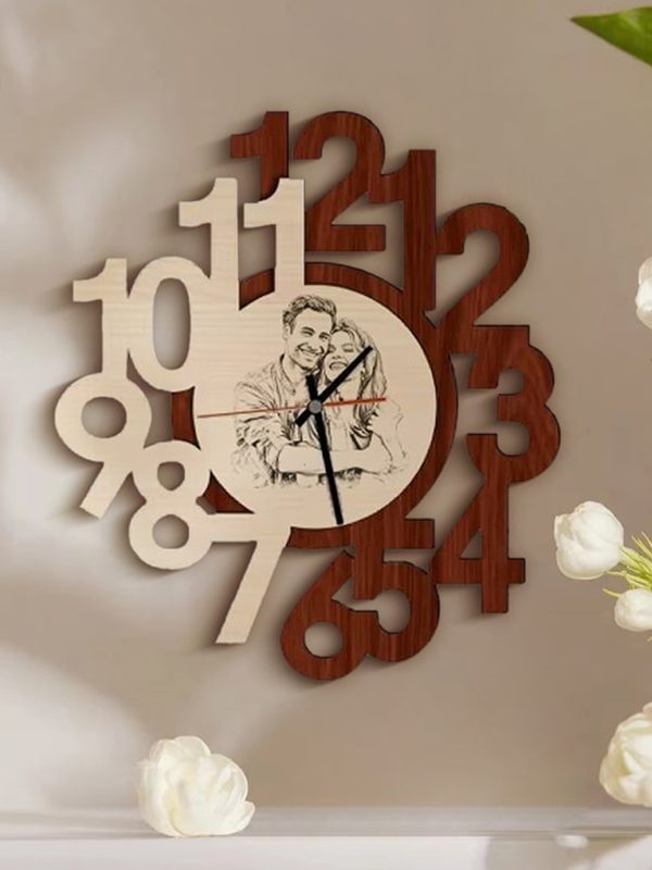 UnusualStandout #199 Personalized Engraved Photo Clock