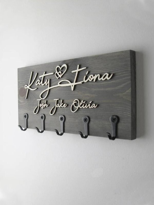 UnusualStandout #200 Personalized Custom Wooden Hook Key Holder