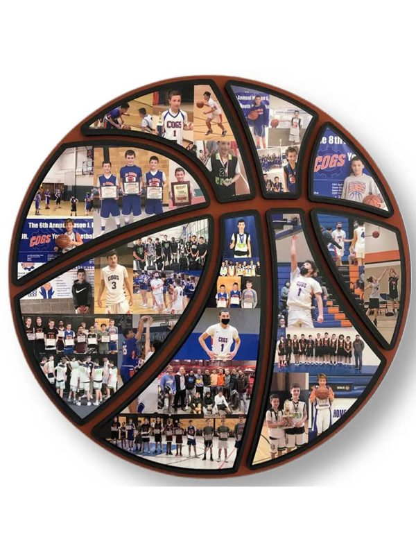 UnusualStandout #207 Personalized Wooden Basketball Collage Photo