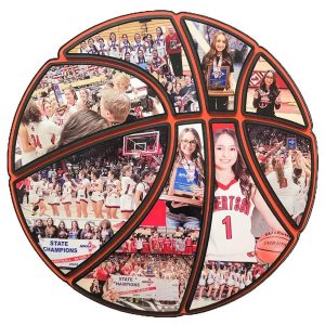 UnusualStandout #207 Personalized Wooden Basketball Collage Photo