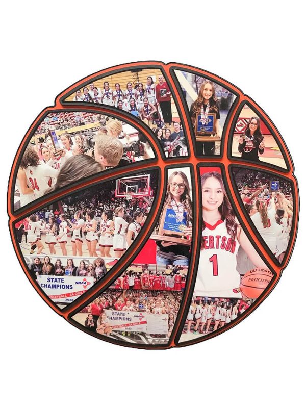 UnusualStandout #207 Personalized Wooden Basketball Collage Photo