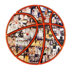 UnusualStandout #207 Personalized Wooden Basketball Collage Photo